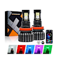 Pikkukuva 4 / 5: Auton LED RGB -ajovalot, sovellusohjattu Bluetooth-yhteensopiva monivärinen LED-sumuvalolamppu, 9012