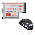Miniatyrbilde 2 av 5: 2 Dual Port Usb 3.0 Hub Express Card Expresscard Hidden 54mm Adapter For Laptop