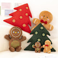 Miniatyrbillede 2 af 5: Juleplysdukke Juletræ Peberkagemand Dukke Pude Blød Sofa Pude Ornament Fluffy Fyldt Dyr Pude Legetøj Feriefest Glædelig d