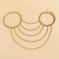 Miniatyrbillede 3 af 5: Sexy Sele Harnesseskæde Boho Guld Halskæde Choker Skulderkæde Multi Række Chunky Cuban Armkæde Unik Lagdelt