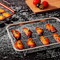 Miniatyrbillede 4 af 5: Airfryer-kurv til ovn, grillkurv i rustfrit stål, non-stick netkurv, airfryer-bakke