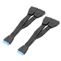 Miniatyrbilde 3 av 5: Usb 3.0 19-pin Header 1 Til 2 Splitter Hovedkortkabel Ingen Mer Rot 15cm
