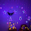 Miniatyrbilde 3 av 5: Stjerne Jul Led Gardin Garland Fe Lys Strenger Utendørs 220v Eu For Fest Ferie 2024 Nyttår Dekorasjon Navidad Gave warm white a