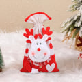 Miniatyrbilde 4 av 5: Julegavepose i lin med broderi, nytt julepynt, gavepose til barn, godteripose, oppbevaringspose