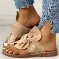 Miniatyrbillede 2 af 5: Dame Bow Open Toe Flade Sandaler, Dame Komfortable Tøfler, Bunion Corrector Ortopædiske Sandaler, Open Toe Sandaler, Casual Strand Sandaler