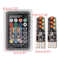 Pikkukuva 4 / 5: 2 kpl auton sisävaloa T10 W5w Rgb Led-polttimo Automaattiset välilyhdyt kaukosäätimellä