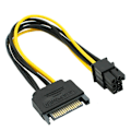 Miniatyrbild 1 av 5: 15-stifts Sata-hane till 6-stifts hon Pci-express hon strömadapter