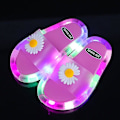 Miniatyrbillede 1 af 3: Børns Enhjørning Tøfler Lysende Super Søde Tøfler Glød I Mørket Sommersko_Newway chrysanthemum pink 26 27