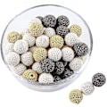 Miniatyrbillede 1 af 4: Træ hækleperler Mix Farve 20mm 10stk Diy Perler Træ Tandrelegetøj Tandrelegetøj