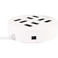 Miniatyrbillede 3 af 5: 8-port boks multi-data transmission USB 2.0 hub rund multi-port fordeleradapter (hvid)