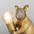 Miniatyrbilde 4 av 5: Moderne bordlampe med rotte-design i metallisk gull, dyrelampe for stue, spisestue og soverom