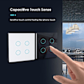 Miniatyrbilde 3 av 5: Tuya Eu Wifi Smart Vegglysbryter Luksuriøs Glasspanel Berøringssensor Timer