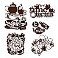Miniatyrbillede 5 af 5: For Time For Tea Bogstaver Vimpel Metal Skæredør Stencil Diy Prægnings Templa
