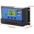 Pikkukuva 2 / 5: 12v/24v Pwm-säädin Latausohjain Aurinkopaneelin Latausohjain Kaksi Usb-liitäntää Ja Lcd-näyttö 10a/20a/30a(yjss-10a)