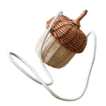 Miniatyrbillede 1 af 5: Acorn Flettet Kurv Taske Lille Crossbody Taske Børn Kurv Taske