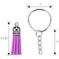 Miniatyrbilde 3 av 5: Nøkkelring-kvast, 150 stk. Bulk-sett med nøkkelring-ringer, inkludert 50 stk. kvast for håndverk, 50 stk. nøkkelring-ringer for akryl-nøkkelringer