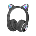 Pikkukuva 1 / 5: Lasten kuulokkeet mikrofonilla/rgb-led-valolla, Bluetooth-kuulokkeet /koulu/älypuhelin - musta