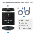 Miniatyrbillede 5 af 5: Usb 3.0-switch 5gbps 2 ind 1 ud Usb til printer tastatur