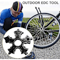 Miniatyrbillede 3 af 5: Snowflake Multi Tool - Bærbar, håndholdt kortflaskeåbner nøglering til cykling og cykel