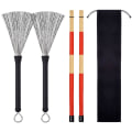 Miniatyrbilde 1 av 5: 1 par trommestikker Retractable Wire Brushes Trommer Trommestikker Brush + 1 par stenger Trommestikker Sti