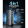 Miniatyrbillede 2 af 5: Steam Deck Dock med RGB LED-lys, dockingstation til Steam Deck, 5-i-1 Steam Dock med Gigabit Ethernet, HD 2.0