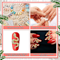 Miniatyrbild 4 av 5: 3D orm nagelcharmslegering orm våg kristall strass naglar för nagelkonst dekoration diy