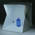 Miniatyrbillede 5 af 5: Fotostudie 40cm LED Belysningstelt Kit Bærbar Foldbar Lysboks 2stk Baggrund