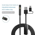 Pikkukuva 4 / 5: Hd 1080p kaksoisobjektiivinen endoskooppikamera 9 pehmeää johtoa Usb Type-c Pc Ip68 vedenpitävä putkitarkastus B