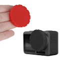 Miniatyrbillede 3 af 5: 2 stk. silikone gummilinsehættebeskytter sort cover til Osmo Action3 kamera
