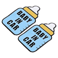 Miniatyrbild 3 av 3: 2 st Blå Bilsticker Baby i Bil Sticker Bilsticker Kom ihåg Bilsticker Magnetisk Bilsticker för Bil