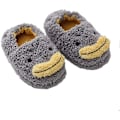Miniatyrbilde 1 av 4: Gutter og jenter varme plysj dyreslippers barn vinter innendørs husholdningssko gray mouth 7-8 toddler