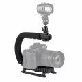 Miniatyrbillede 1 af 3: Puluz Pkt3011 Stabilisator Bærbar U-formet Dv Rack Med Telefonholder Sort
