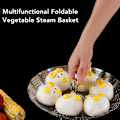 Miniatyrbillede 4 af 5: Foldbar Grøntsagsdampkurv - 304 Rustfrit Stål, Ingen Vridning, Udvidelig, Mellem Størrelse