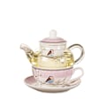 Miniatyrbillede 1 af 5: Keramisk Blomster Tekande Blomster Fugl Kop Underkop Varmebestandig Glaskande Sæt Kaffe Kop Eftermiddagste