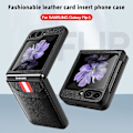 Miniatyrbillede 4 af 5: Pung Etui Kompatibel Med Samsung Galaxy Z Flip 5, Skridsikker Mat PU Læder Beskyttende Cover Med Kort Holder