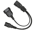 Pikkukuva 2 / 5: IEC320 C14 - IEC320 C13 ja EU4.0 naaras Y-haaroitusvirtajohto, 12,6 tuuman pituus, 10A 250V EU-pistokkeella