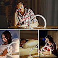 Miniatyrbillede 5 af 5: Waner Sengebordslampe, Bordlampe Med Trådløs Oplader Og Usb-Port, 3 Lysstyrkeniveauer Skrivebordslampe Touch Control Dæmpbar Nattelys Til Sengebord Soveværelse