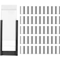 Pikkukuva 4 / 4: 50 kpl magneettisia etikettitaskuja, joissa on magneettiset datakorttitaskut ja läpinäkyvät muovisuojat metallihyllylle (1 x 2 tuumaa)