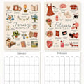 Miniatyrbild 4 av 5: 2025 Bucket List Kalender, 12 Månader Stor Dubbel Spiralbunden Väggkalender