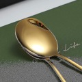 Miniatyrbillede 3 af 3: Guld serveringsskeer 4 stk., Inkluder 2 serveringsskeer 2 hulskeer