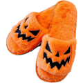 Miniatyrbilde 1 av 2: Halloween Spøkefulle Slides/Halloween Gresskar Tøfler Myke Plysj Koselige Åpne Tå Kvinner Innendørs Utendørs Fuzzy Tøfler Unisex orange eur40