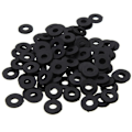 Miniatyrbillede 2 af 3: M5 X 10mm X 1mm Sorte Nylon Flade Skiver Tætninger Afstandsstykker 100stk