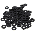 Pikkukuva 2 / 3: M5 X 10mm X 1mm Mustat Nyloniset Tasaiset Aluslevyt Tiivisteet Välilevyt 100kpl