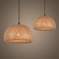 Miniatyrbillede 3 af 5: Belysning Rattan Lampe Håndlavet Bambus Lysekrone Retro Cafe Bar Lounge