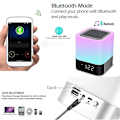 Pikkukuva 2 / 5: Led-värinen Bluetooth-kaiutin, kannettava USB-yövalo, herätyskello, taputusvalo, langaton ääni