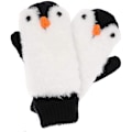 Miniatyrbillede 1 af 5: Dame Penguin Vante Handsker Vinter Varmt For Varm Hyggelig Strikkede Pluffy Fuzzy Faux Pels Vante