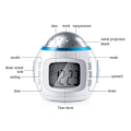Miniatyrbillede 1 af 2: Stjernehimmel Projektor Lampe Natlys LCD Vækkeur Med Musik Snooze Kalender Termometer Soveværelse Dekoration