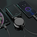 Pikkukuva 5 / 5: 3 in 1 Retractable Charging Cable Portable Multi Charger for Home and Car Black