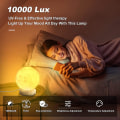 Miniatyrbillede 5 af 5: Lys Terapi Lampe 10000 Lux UV-fri Kunstig Sollampe Med Berørings- og Fjernbetjening, Bordlampe Med Trinløs Lysstyrke, Timer Og 3 Farvetemperaturer