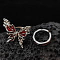 Miniatyrbild 5 av 5: Fashionabla eleganta droppglasringar estetiska flicka ihåliga flytande fjärilsringar